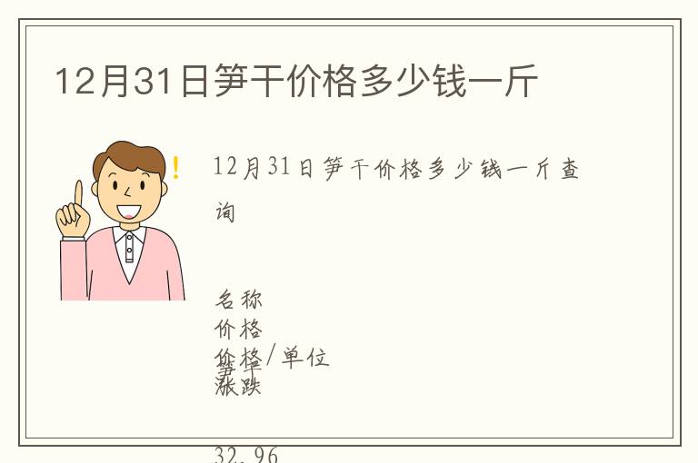 12月31日筍干價格多少錢一斤