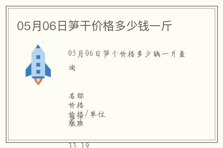 05月06日筍干價格多少錢一斤