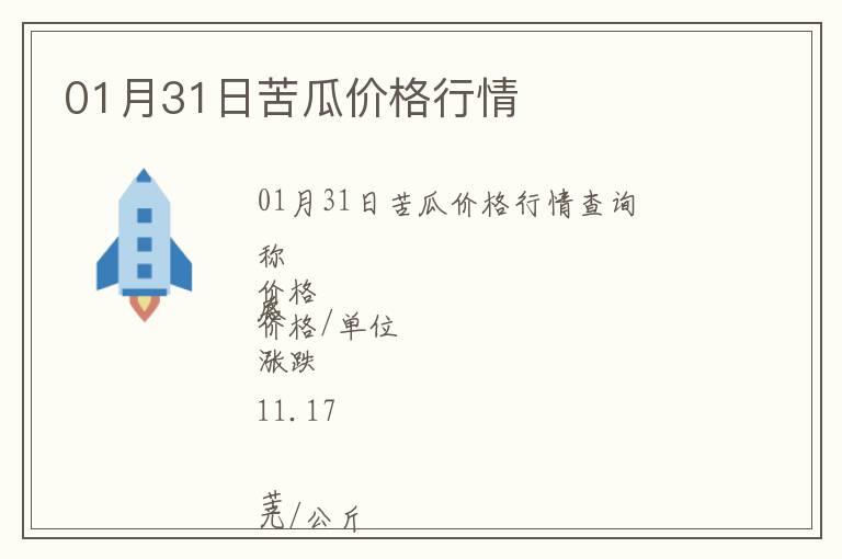 01月31日苦瓜價格行情
