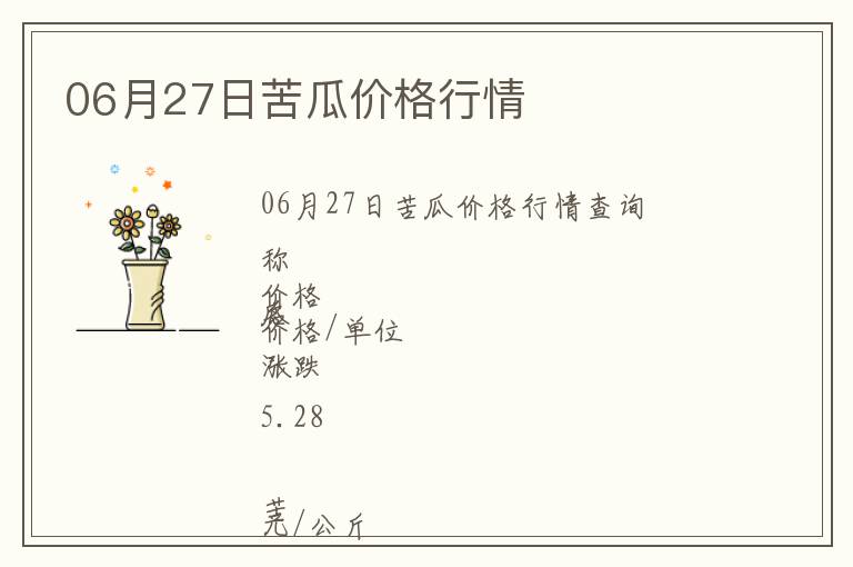 06月27日苦瓜價格行情