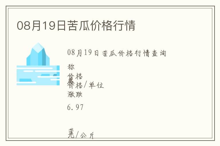 08月19日苦瓜價(jià)格行情