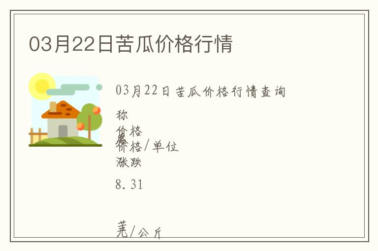 03月22日苦瓜價(jià)格行情