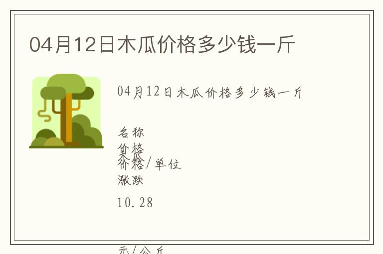 04月12日木瓜價格多少錢一斤