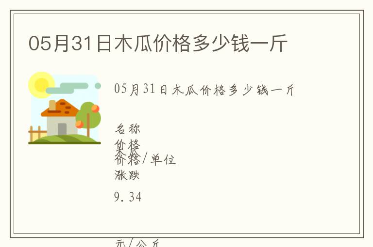 05月31日木瓜價(jià)格多少錢一斤