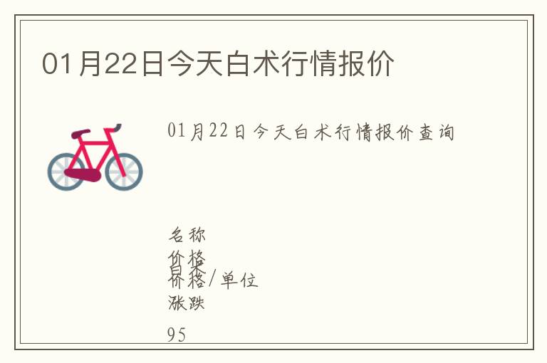 01月22日今天白術(shù)行情報(bào)價(jià)