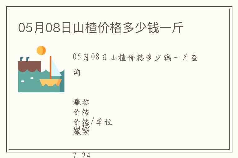 05月08日山楂價格多少錢一斤