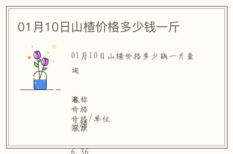 01月10日山楂價格多少錢一斤