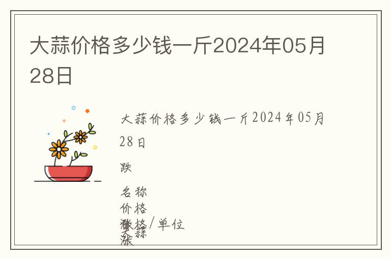 大蒜價(jià)格多少錢一斤2024年05月28日