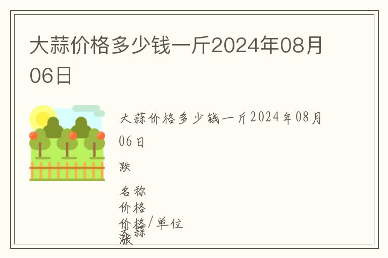 大蒜價格多少錢一斤2024年08月06日