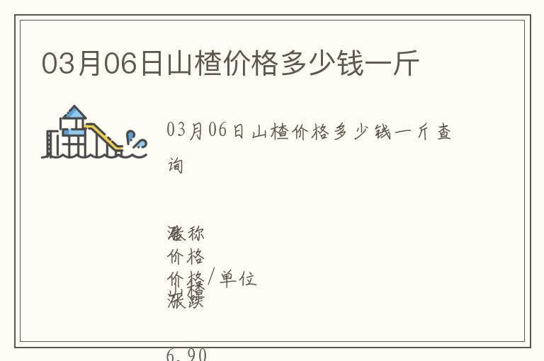 03月06日山楂價格多少錢一斤
