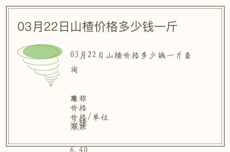 03月22日山楂價格多少錢一斤
