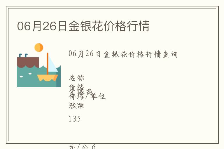 06月26日金銀花價(jià)格行情