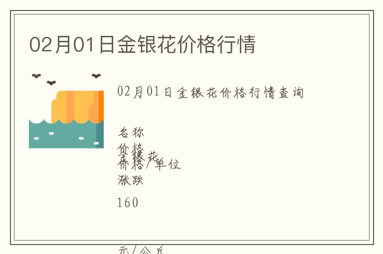 02月01日金銀花價格行情