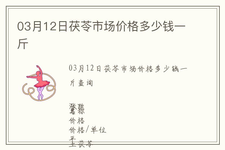 03月12日茯苓市場(chǎng)價(jià)格多少錢一斤