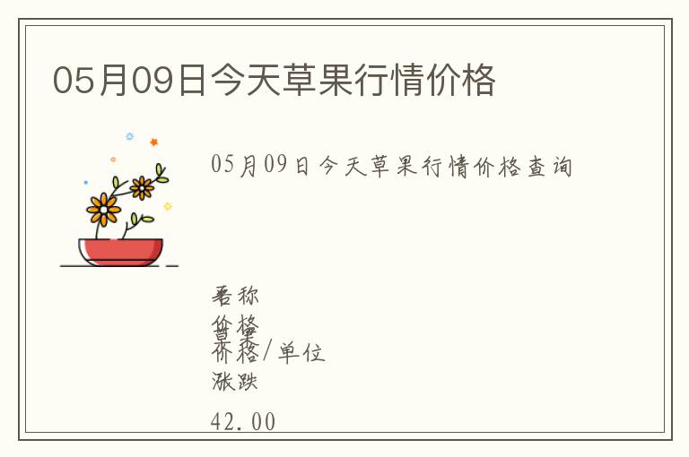 05月09日今天草果行情價(jià)格