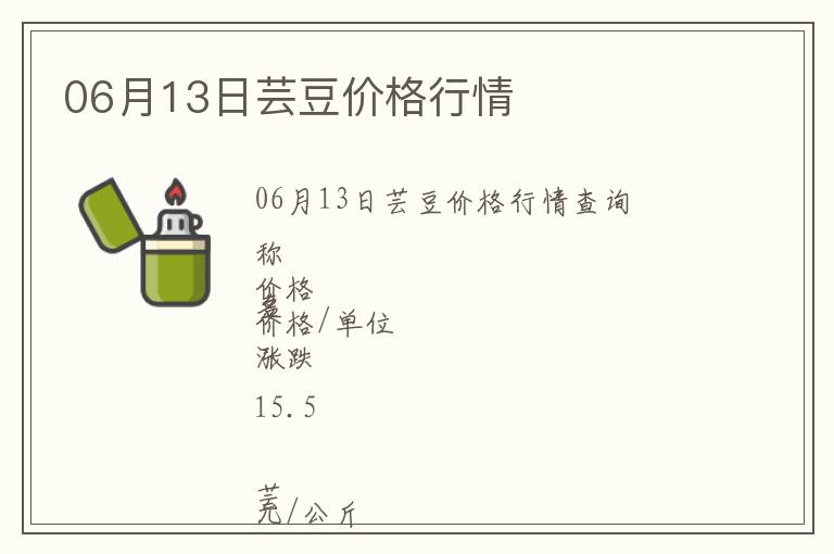 06月13日蕓豆價格行情