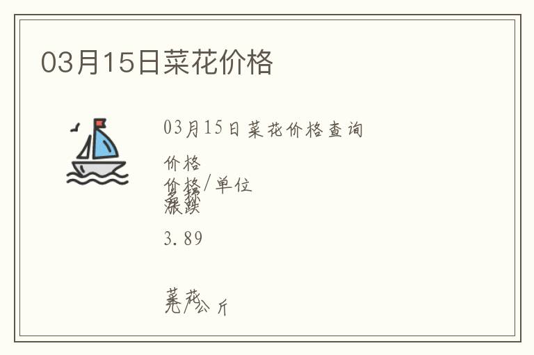 03月15日菜花價格