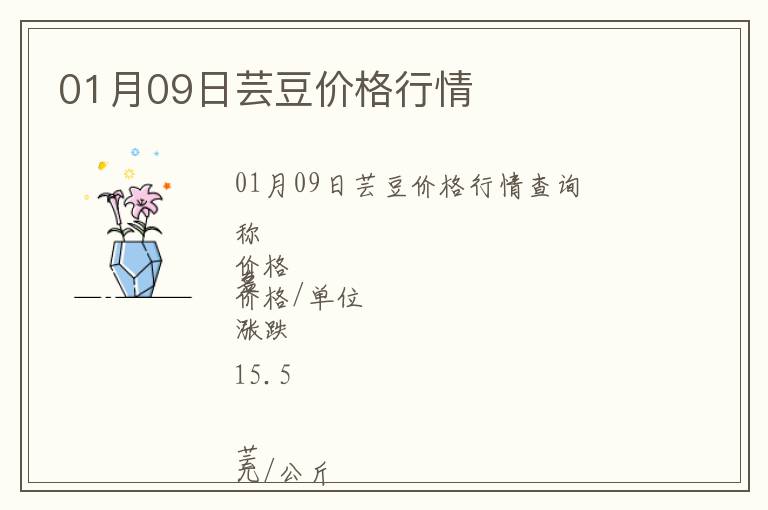 01月09日蕓豆價(jià)格行情