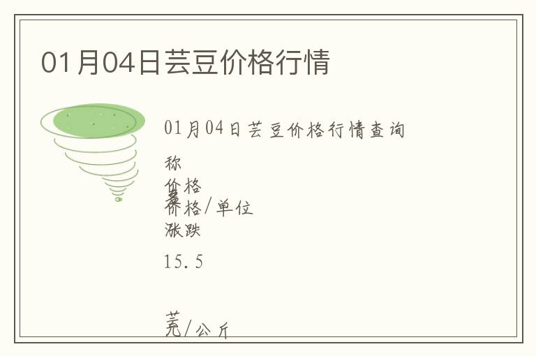 01月04日蕓豆價(jià)格行情