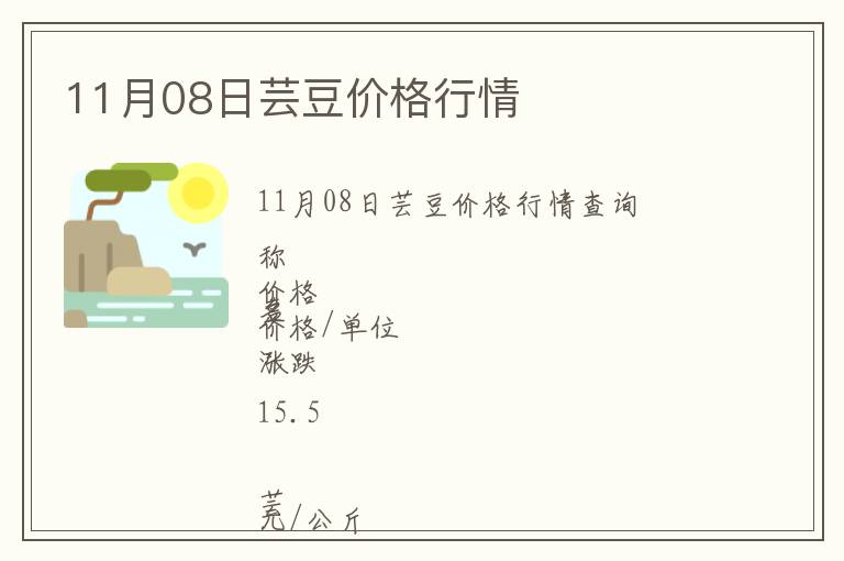 11月08日蕓豆價格行情