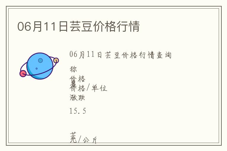 06月11日蕓豆價格行情