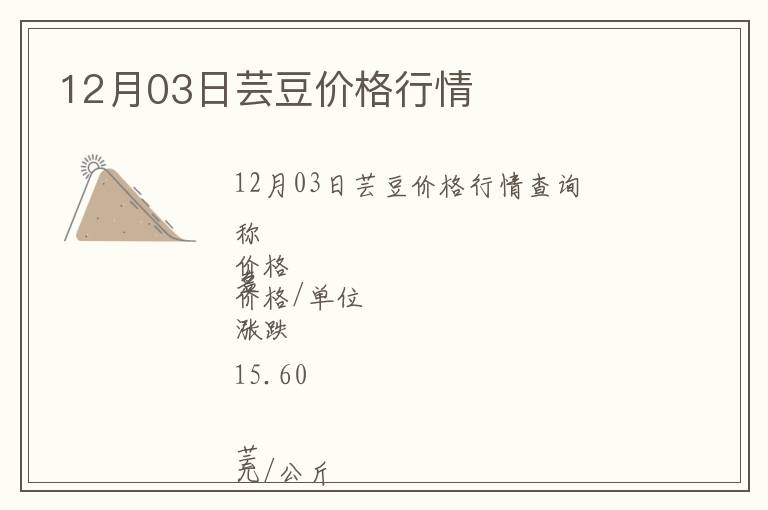 12月03日蕓豆價(jià)格行情
