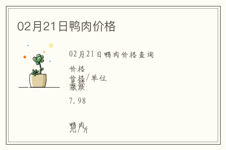 02月21日鴨肉價格