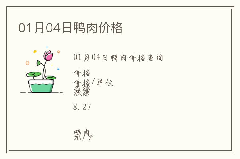 01月04日鴨肉價格