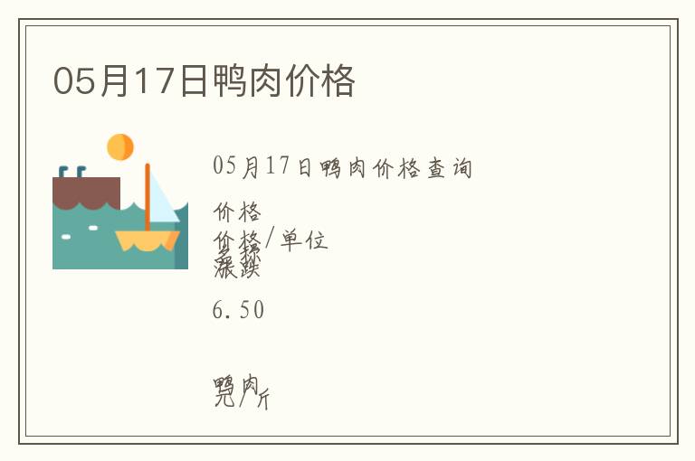 05月17日鴨肉價格