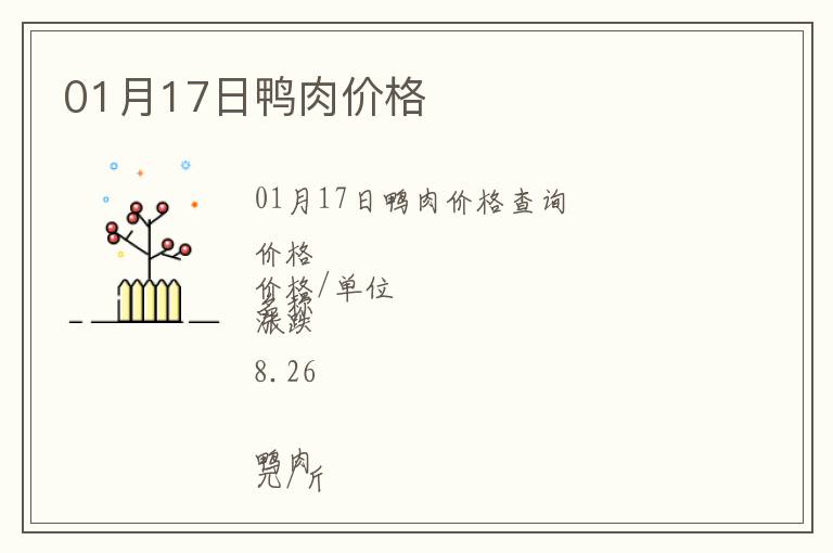 01月17日鴨肉價格