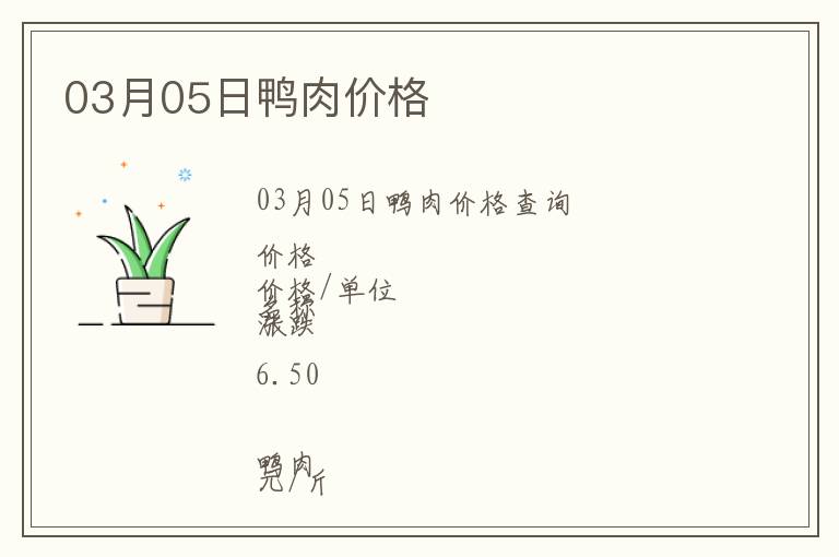03月05日鴨肉價格