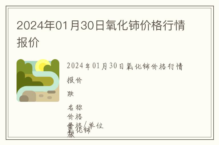 2024年01月30日氧化鈰價格行情報價