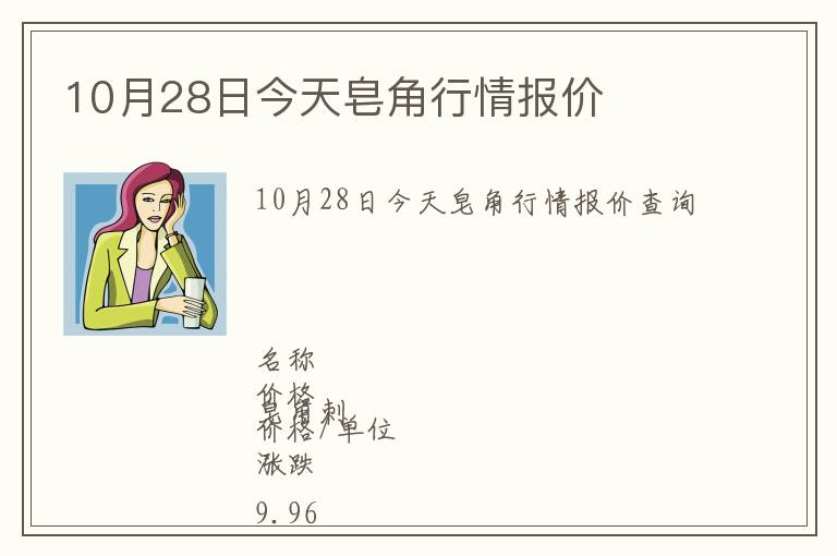 10月28日今天皂角行情報價