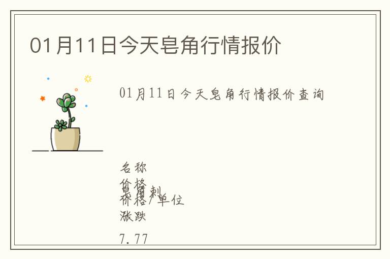 01月11日今天皂角行情報(bào)價(jià)