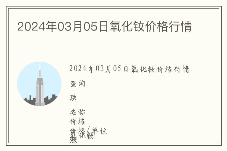 2024年03月05日氧化釹價格行情