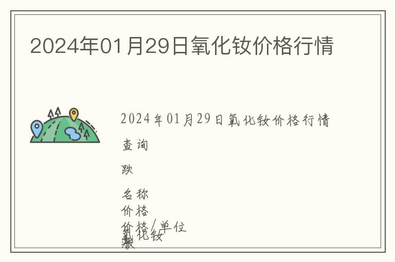 2024年01月29日氧化釹價(jià)格行情